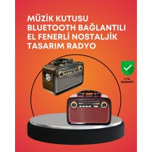Northcity Nostaljik Radyo Görünümlü Bluetooth Hoparlör – Fm/am Kablosuz Şarj Edilebilir, 360° Ses