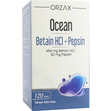 Orzax Ocean Betain HCI+ Pepsin Takviye Edici Gıda 120 Tablet