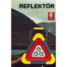 Renas Store Işıklı Üçgen Reflektör LED Projektör Acil Durum Feneri Flaşör 500 Lümen