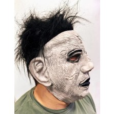 İsingir Shopping Siyah Saçlı Michael Myers Lateks Yüze Tam Yapışan Et Maske Korku Maskesi