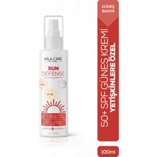 Mila Care Sun Defense 50+ Spf Güneş Kremi 100 ml Tüm Cilt Tiplerine Uygun Suya Dayanıklı Koruma