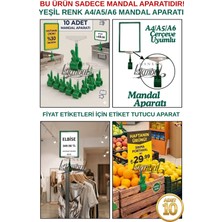 Manken İstanbul 10 Adet Yeşil Fıyat Etiketi Mandal Aparatı - Çerçeve Tutucu Mandal (Sadece Mandal Aparatıdır)