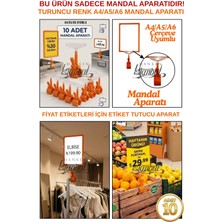 Manken İstanbul 10 Adet Turuncu Fıyat Etiketi Mandal Aparatı - Çerçeve Tutucu Mandal (Sadece Mandal Aparatıdır)