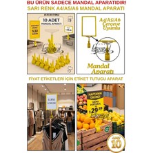 Manken İstanbul 10 Adet Sarı Fıyat Etiketi Mandal Aparatı - Çerçeve Tutucu Mandal (Sadece Mandal Aparatıdır)