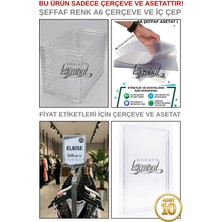 Manken İstanbul 10 Adet Şeffaf A6 Fıyat Etiketi Çerçeve ve Asetat - A6 Çerçeve ve Iç Cep (Mandal Dahil Değildir)