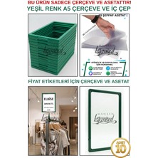 Manken İstanbul 10 Adet Yeşil A5 Fıyat Etiketi Çerçeve ve Asetat - A5 Çerçeve ve Iç Cep (Mandal Dahil Değildir)