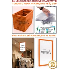 Manken İstanbul 10 Adet Turuncu A4 Fıyat Etiketi Çerçeve ve Asetat - A4 Çerçeve ve Iç Cep (Mandal Dahil Değildir)