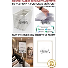 Manken İstanbul 10 Adet Beyaz A4 Fıyat Etiketi Çerçeve ve Asetat - A4 Çerçeve ve Iç Cep (Mandal Dahil Değildir)