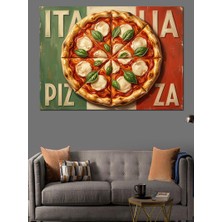Tablomega Bol Peynirli Italyan Pizza Dilimi Dekoratif Kanvas - Mdf Ahşap Tablo