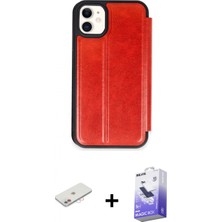 Marsilyan™- iPhone 11 Kılıf Zirve Yansıma Serisi - Siyah Bilvis 5in1 5d Magic Hayalet Cam Ekran Koruyucu + Pembe Renkli Kamera Lens Koruma Cam