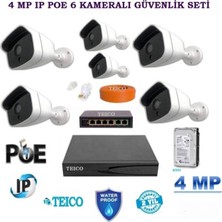 4 Mp Poeli Ip 6 Kameralı 1 Tb HDD Dahil Güvenlik Seti TEICO-6640