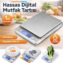 Sepetine Gelsin Sepetinegelsin Dijital Hassas Terazi 500 Gr/0.1 Gr. Tartı I-500 Gri