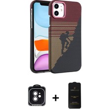 Marsilyan™- iPhone 11 Kılıf Doruk Serisi - Siyah 6d Antistatik Mat Seramik Hayalet Nano Ekran Koruyucu + Siyah Pvd Metal Kamera Lens