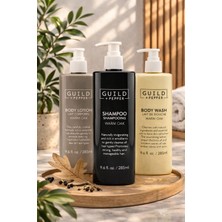 Guild + Pepper Warm Oak Serisi 3’lü Bakım Seti (Şampuan + Duş Jeli + Vücut Losyonu) 285 ml
