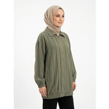 Lale Butik Önü Fermuarlı Kap Ceket 31530 Haki