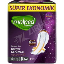Molped Supernight Süper Gece 14LU Süper Ekonomik Nefes Alabilen Yüzey ile Konforlu Kullanım