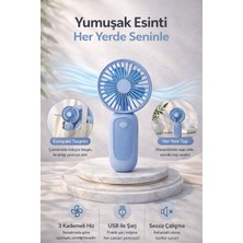 FaroxTech Şarj Edilebilir Mini El Vantilatörü - 3 Kademeli Hız, Ultra Sessiz Taşınabilir Cep Fanı