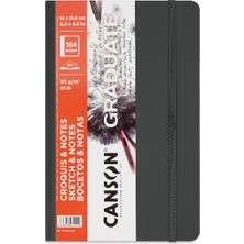 Canson Graduate Sert Kapaklı Eskiz Defteri 90GR 14X21,6 184 Sayfa / 92 Yaprak - Siyah