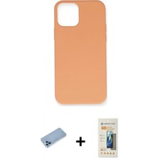 Marsilyan™- iPhone 12 Pro Max Kılıf Ahenk Serisi - Siyah 6d Mat Seramik Hayalet Nano Ekran Koruyucu + Mavi Shine Kamera Lens Koruma Cam