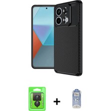 Marsilyan™- Redmi Note 13 Pro 4g Kılıf Eksen Form Prime - Siyah Joko Magic 5d Cam + Siyah Raze Metal Kamera Lens