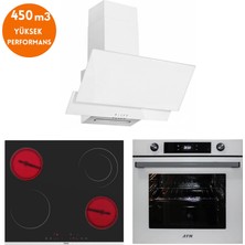 Afm Tech ve Ferre Marka/ Reed Sessiz Vitro. Elektirikli Beyaz Ankastre Set (MS263 + FM3301+ FM7701)