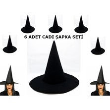 Nemere Siyah Cadı Şapkası Keçe Yetişkin Boy 6 Adet