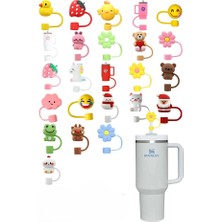 Stanly Quencher H2.0 Uyumlu 8 Adet Silikon Pipet Kapağı Seti - Hijyenik ve Toz Geçirmez Pipet Ucu Koruyucu