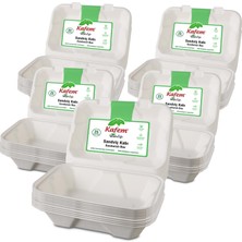 Kafem Ekolojik Sandviç Kapaklı Tabak 25 Li x 5 Paket