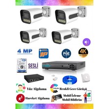 4 Mp Ip Poe Sesli 4 Kameralı Güvenlik Kamera Seti Teico- 6044