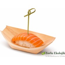 Zorlu Ekolojik Ürünler Tahta Kayık Tabak 10 Adet 6,5 x 11,5 cm Kullan At Party Concept  %100 Biyobozunur