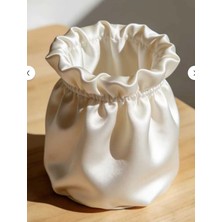 Lotus Home Büzgülü Saten Görünümlü Organizer – Dekoratif Makyaj & Aksesuar Kutusu