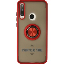 Uravas Store Y6P Kılıf Montreal Yüzüklü Silikon Kapak - Kırmızı