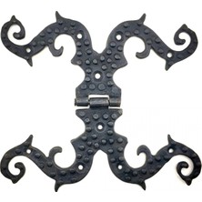 Uravas Store Antika Tarz Dekoratif Pirinç Süslü Menteşe - 190X170 Mm, Oksit