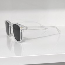 Ayel Glasses Unisex Kare Güneş Gözlüğü SİYAH Cam şeffaf çerçeve