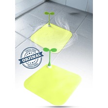 Omilife Sarı Dekoratif Silikon Gider Kapağı Koku Önleyici Lavabo Tıpası Banyo Küvet Gider Matı 15x15 cm
