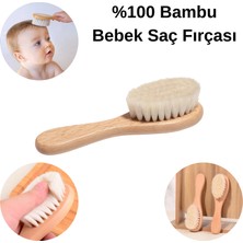 Sengenegel %100 Doğal Bambo Bebek Saç Fırçası Bambo Bebek Tarağı Çocuk Saç Fırçası