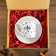 Loren Gift Kalp Temalı Kişiye Özel İsimli Türk Kahvesi Fincanı – Porselen 90 ml