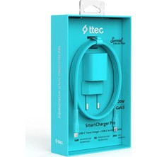 Lyontech Ttec Smartcharger Gan 20W Pd Seyahat Hızlı Şarj Aleti + Usb-C - Usb-C 3A Kablo | Kompakt Tasarım, Güçlü ve Güvenli Hızlı Şarj