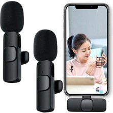 Uravas Store Lightning Girişli Iphone Uyumlu Ikili Kablosuz Yaka Mikrofonu Tiktok Vlog
