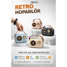 Neffo Nostaljik Görünümlü Retro Tf Kart Bluetooth USB  Destekli Küçük Boy Nostalji Hoparlör