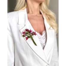 Kuvars Atalier El Yapımı Iğne Oyası Broş – Pembe - Lila Çiçek Yaka Iğnesi, Zarif Şık Aksesuar