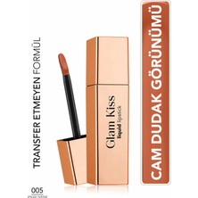 Flormar Glam Kiss Yüksek Pigmentli & Nemlendirici Cam Dudak Görünümlü Parlak Bitişli Ruj - 005 Spiced Coffee