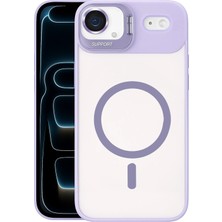 Almira Butik Mey Ithalat®   iPhone 17 Air Remim Lensli Magsafe Standlı Kapak - Lila