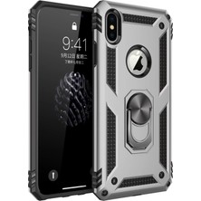 Almira Butik Mey Ithalat®  iPhone Xs Max Kılıf Sofya Yüzüklü Silikon Kapak - Gümüş