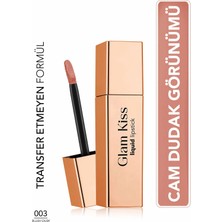 Flormar Glam Kiss Yüksek Pigmentli & Nemlendirici Cam Dudak Görünümlü Parlak Bitişli Ruj - 003 Blush Dusk
