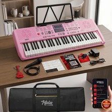 Midex PS-1800PK 61 Tuşlu Kaliteli Org Dijital Ekranlı Çanta Notalık Adaptör Sticker Öğrenim Metodu