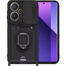 Almira Butik Mey Ithalat®   Redmi Note 13 Pro Plus Kılıf Zuma Kartvizitli Yüzüklü Silikon - Siyah