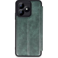 Almira Butik Mey Ithalat®  Realme Note 50 4g Kılıf Flip Cover - Koyu Yeşil