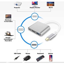 3in1 Usb-C Hub HDMI 4K Çıkışlı USB 3.0 Adaptör