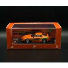 Time Micro Timemicro 1:64 Toyota Supra A80Z Orange Jdm Tuned Diecast Model Araba (Açılır Kaput)